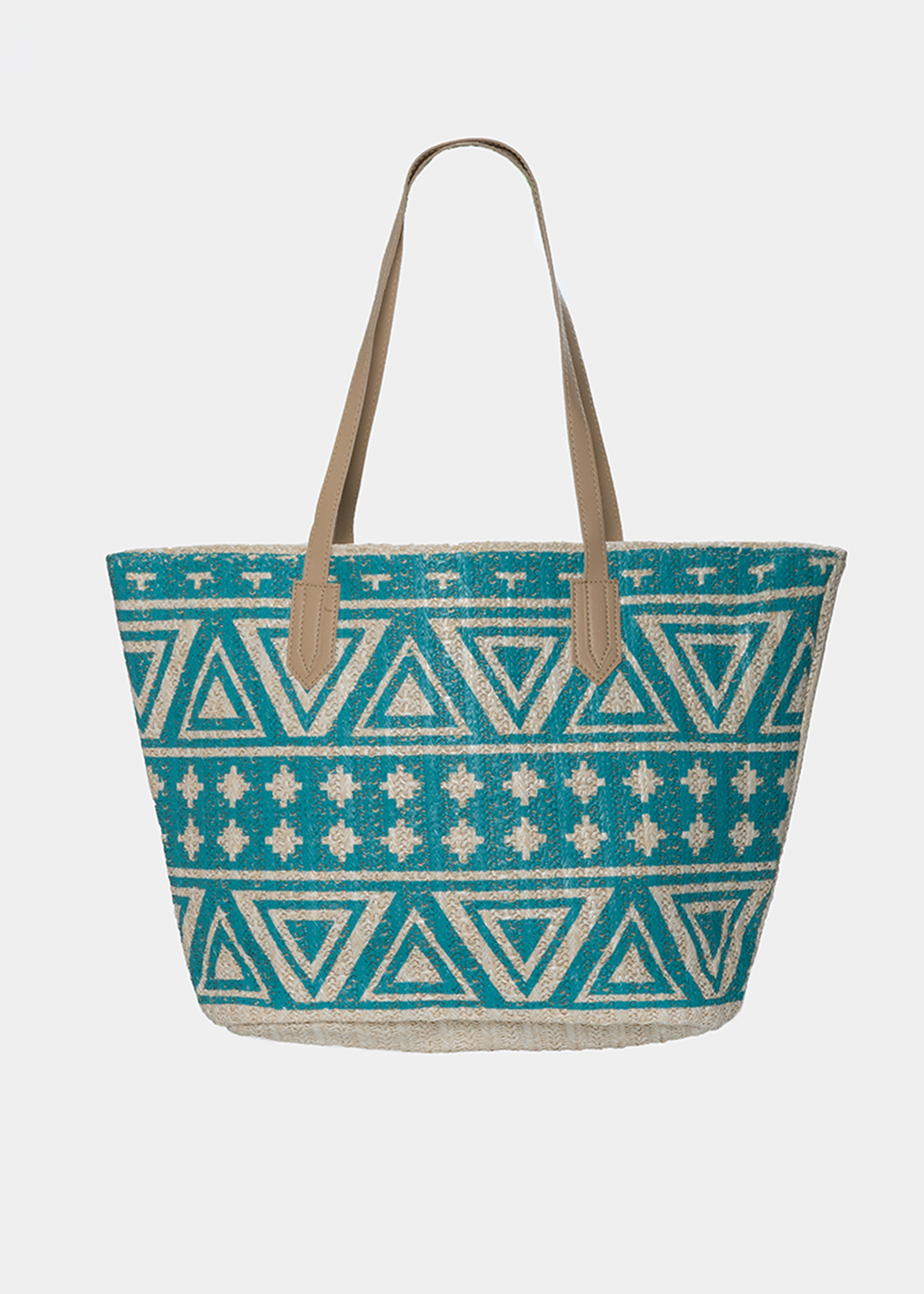 straw bag with azure print straw bag with azure print - Image 1