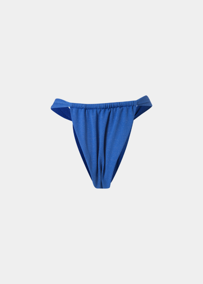 Tulum Bikini Bottom - Royal Blue Jacquard - Image 2