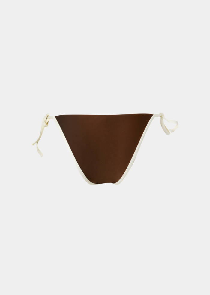 Aruba Bikini Bottom - Brown/Cream Dacron - Image 2