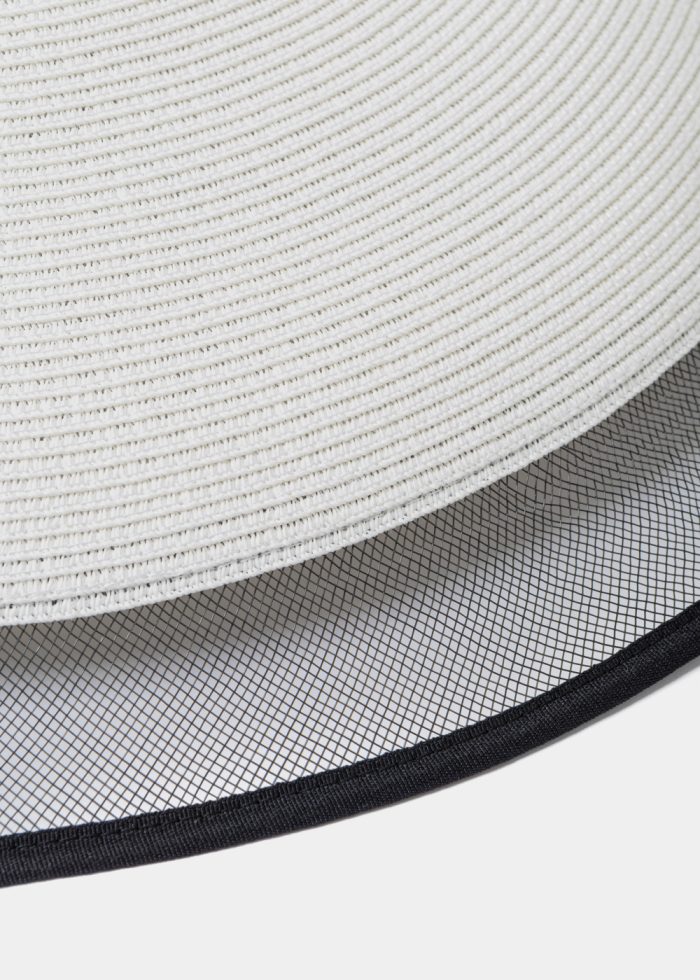 White Straw Hat w/ Black Details - Image 4