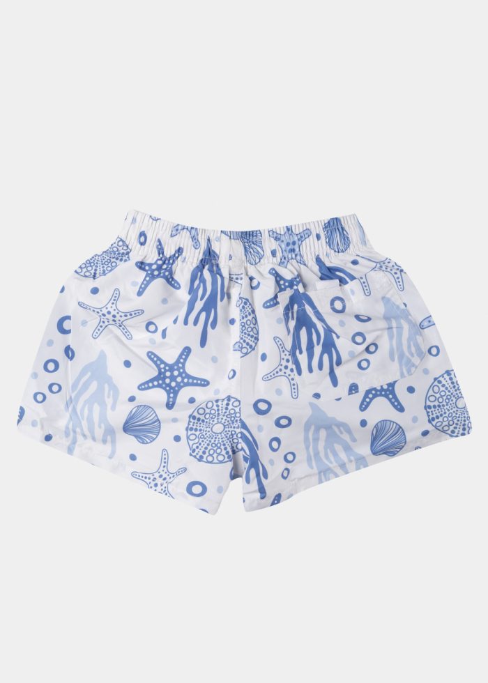 White Boys Swimwear w/ Seashells Pattern - Image 2