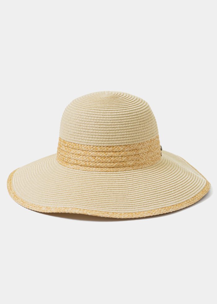 Handmade Beige Hat w/ Raffia Details - Image 2