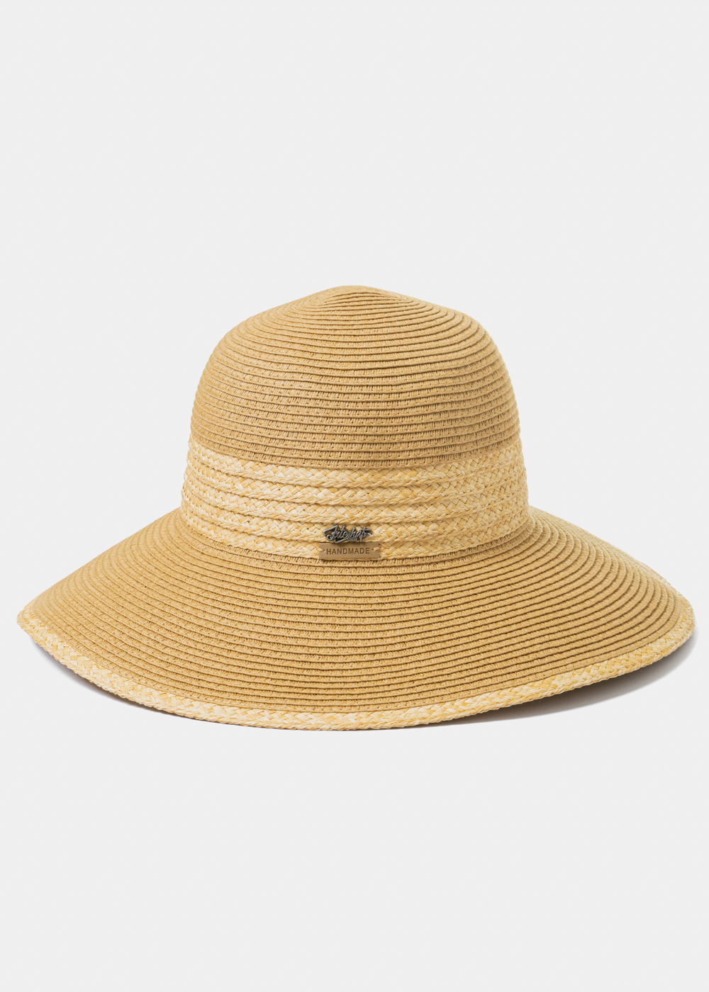 Handmade Brown Hat w/ Raffia Details Handmade Brown Hat w/ Raffia Details - Image 1