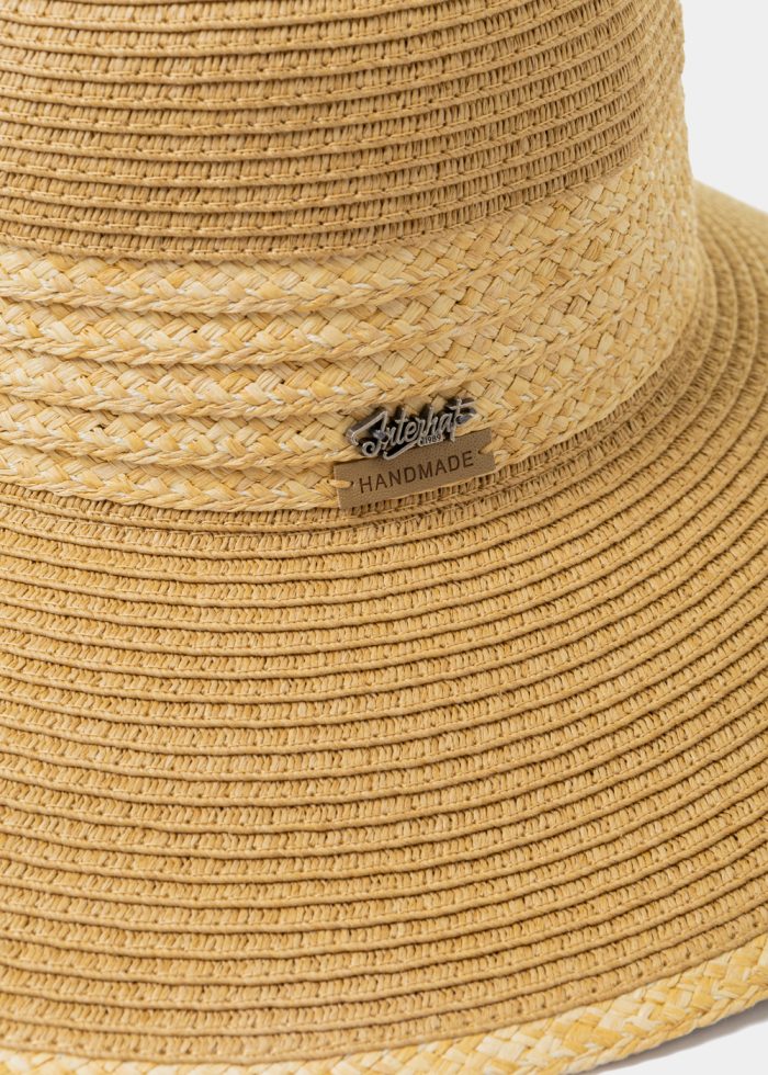 Handmade Brown Hat w/ Raffia Details - Image 3