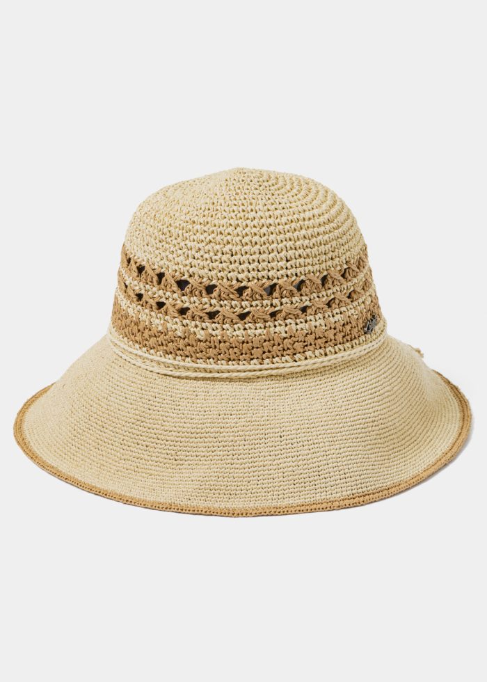 Beige & Brown Handmade Hat - Image 2