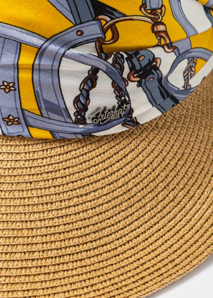 Brown Hat w/ Satin Bandana - Image 4