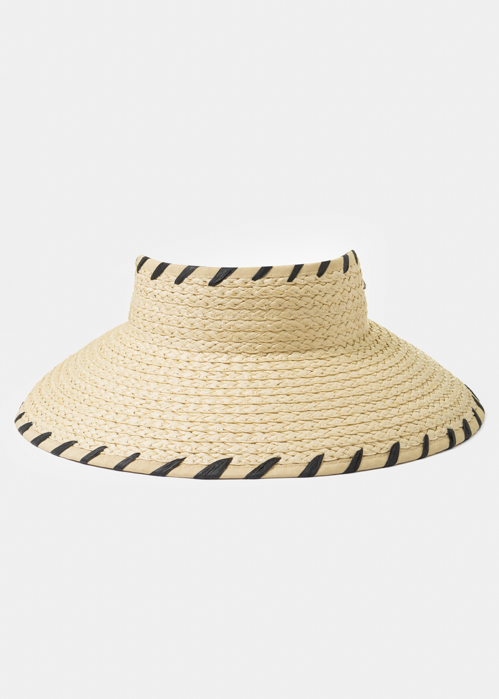 Beige Top Opened Straw Hat Beige Top Opened Straw Hat - Image 1