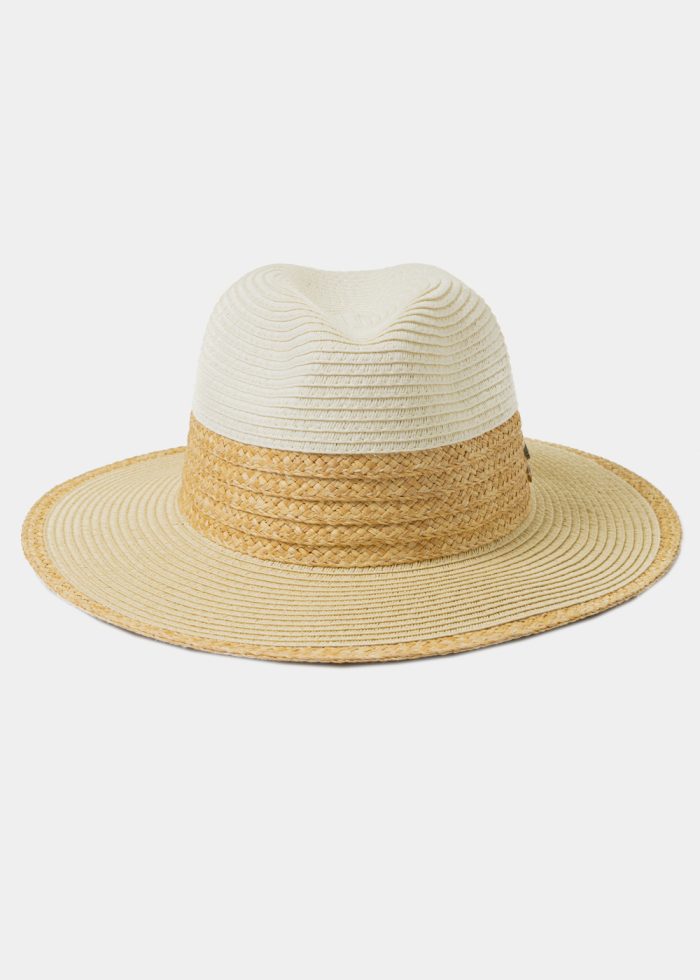 Beige Handmade Panama Style Hat w/ Raffia Details - Image 2