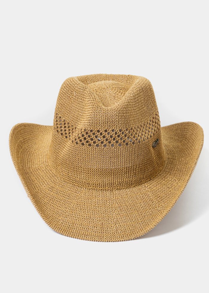 Brown Knitted Cowboy Hat - Image 2