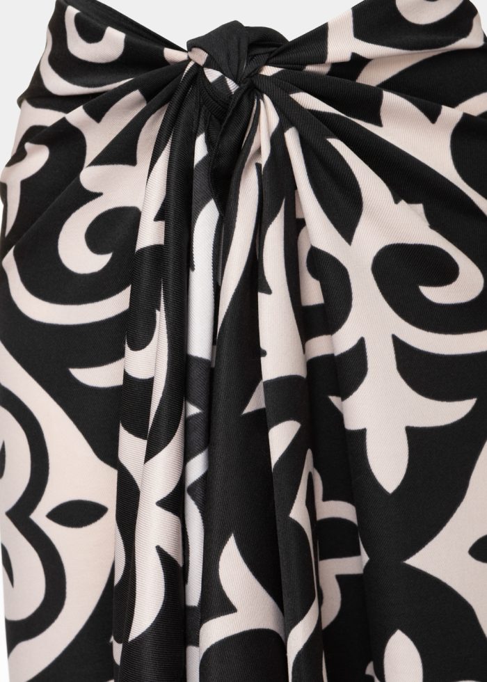 Black & Beige Pareo w/ Royal Pattern - Image 2