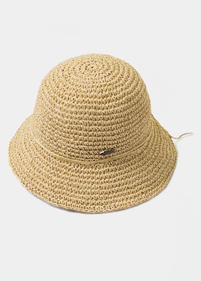 Beige Knitted Bucket Style Hat - Image 2