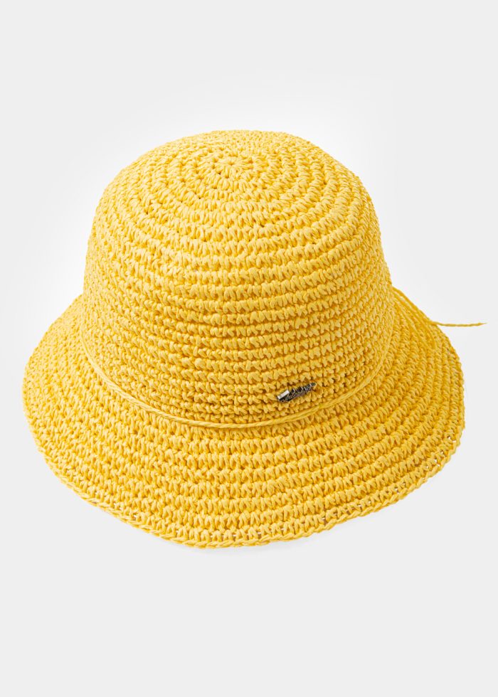 Yellow Knitted Bucket Style Hat - Image 2