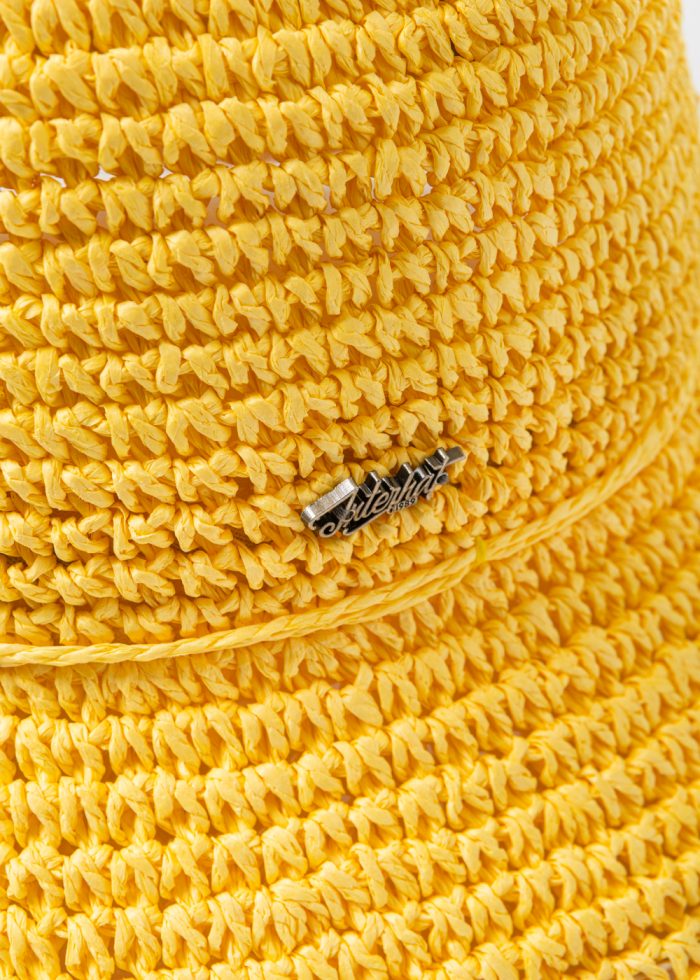Yellow Knitted Bucket Style Hat - Image 3