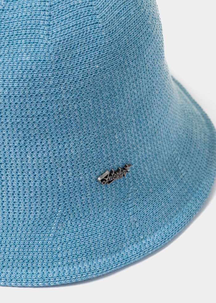Blue Knitted Bucket Style Hat 2 - Image 3