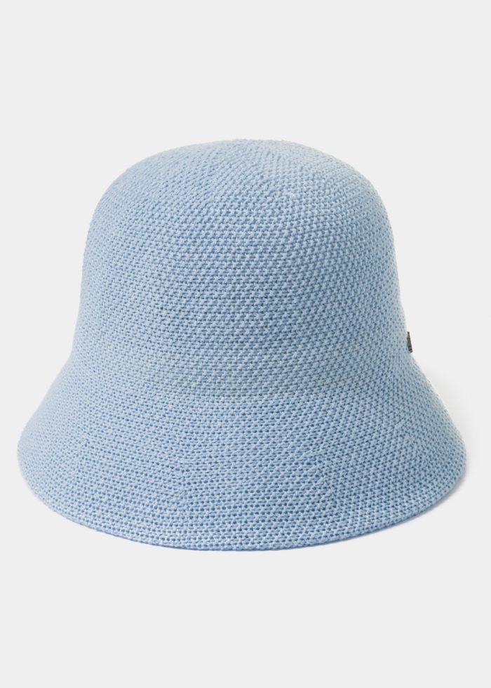 Light Blue Knitted Bucket Style Hat - Image 2