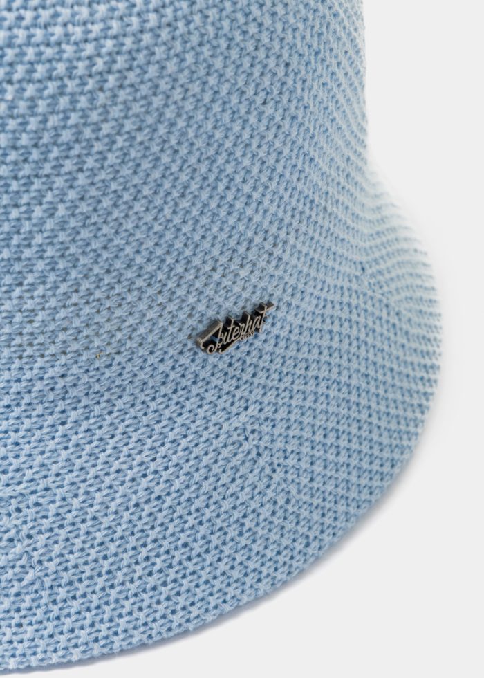 Light Blue Knitted Bucket Style Hat - Image 3