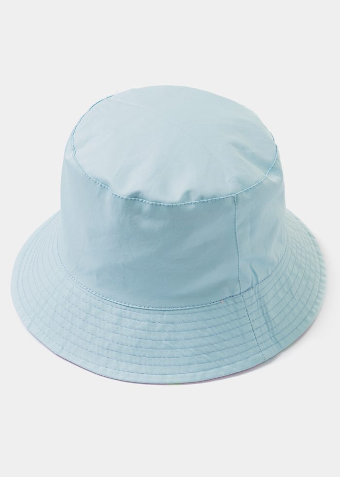 Double-Faced Bucket Hat Drinks Pattern & Light Blue - Image 2