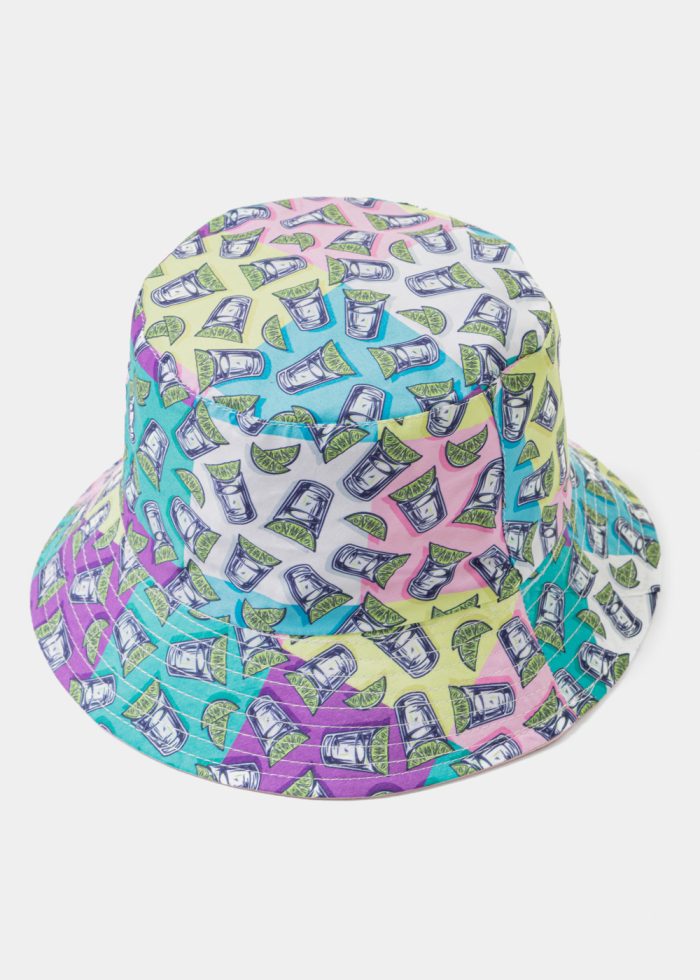 Double-Faced Bucket Hat Tequila Pattern & Pink - Image 3