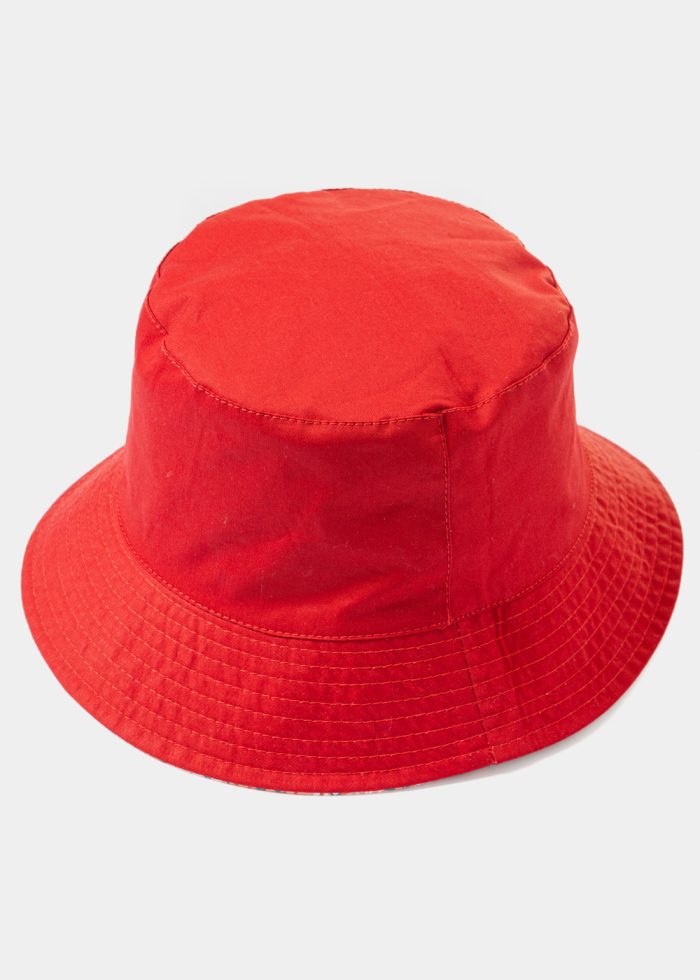 Double-Faced Bucket Hat Tiles Pattern & Red - Image 2