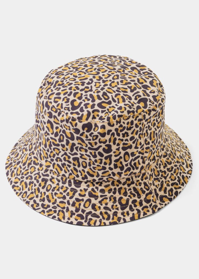 Double-Faced Bucket Hat Leopard Pattern & Black - Image 3