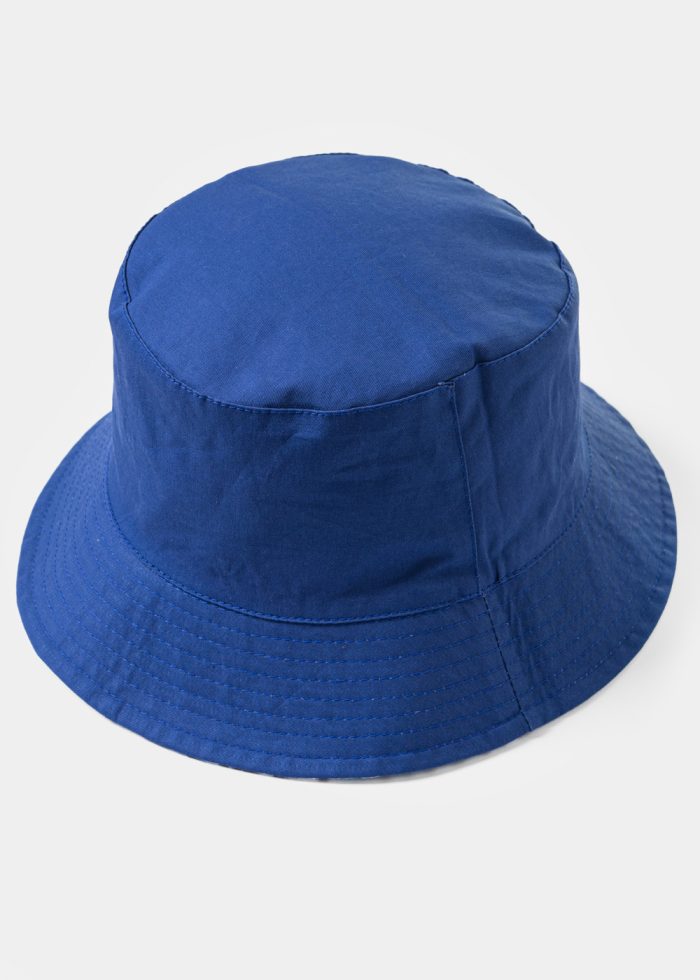 Double-Faced Bucket Hat Squares Pattern & Blue - Image 2