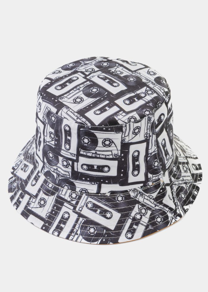 Double-Faced Bucket Hat Tape Pattern & Orange - Image 3