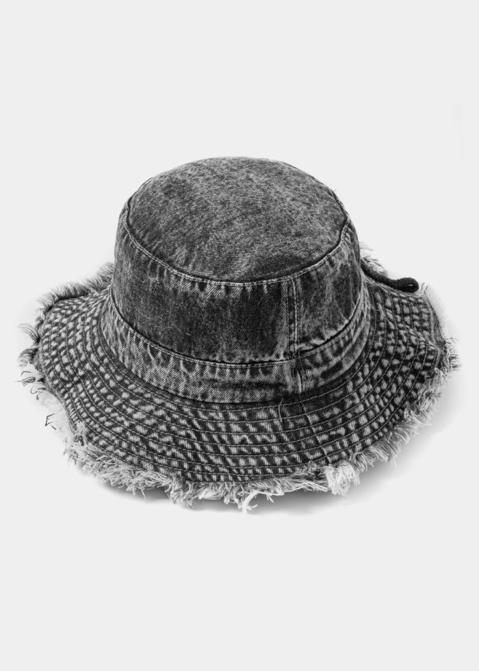 Black Washed Jean Bucket Hat - Image 3