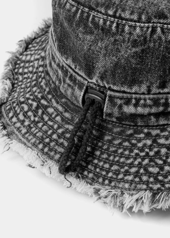 Black Washed Jean Bucket Hat - Image 4