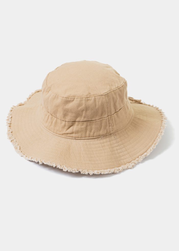 Beige Cotton Bucket Hat - Image 2