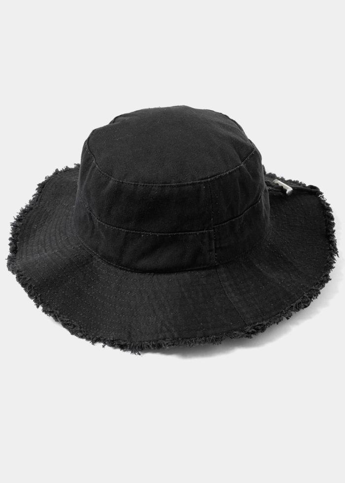 Black Cotton Bucket Hat - Image 2