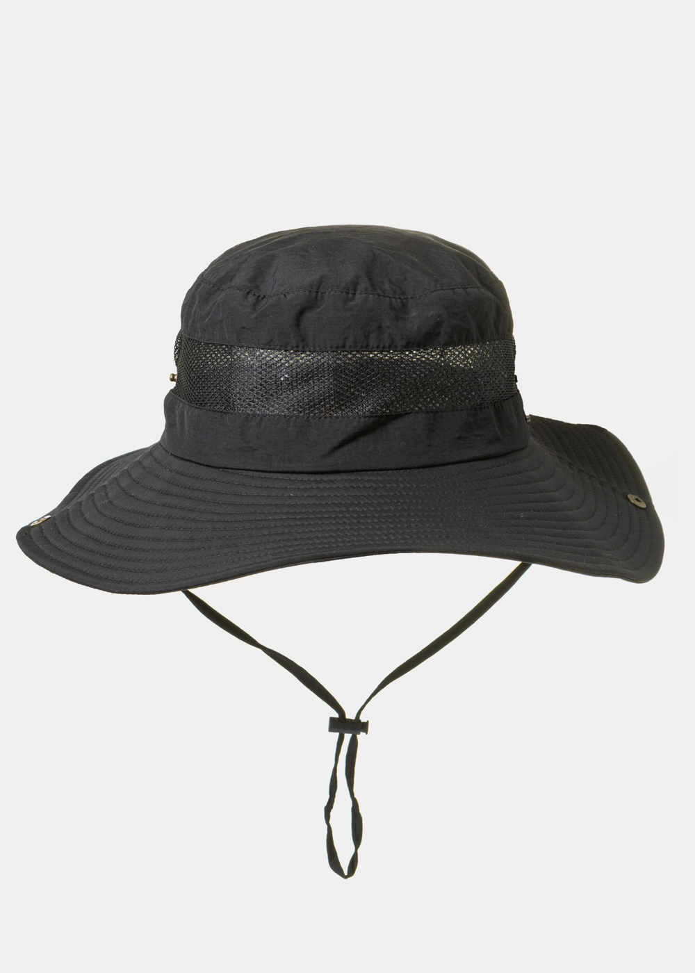 Black Active Bucket Hat w/ See-through Detail Black Active Bucket Hat w/ See-through Detail - Image 1