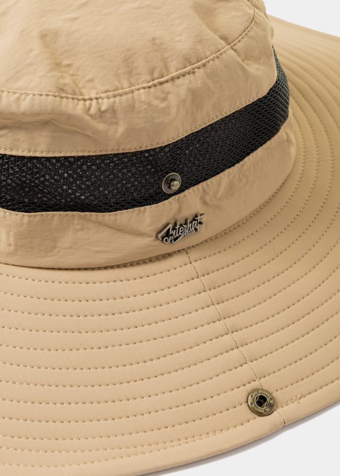 Beige Active Bucket Hat w/ See-through Detail - Image 3