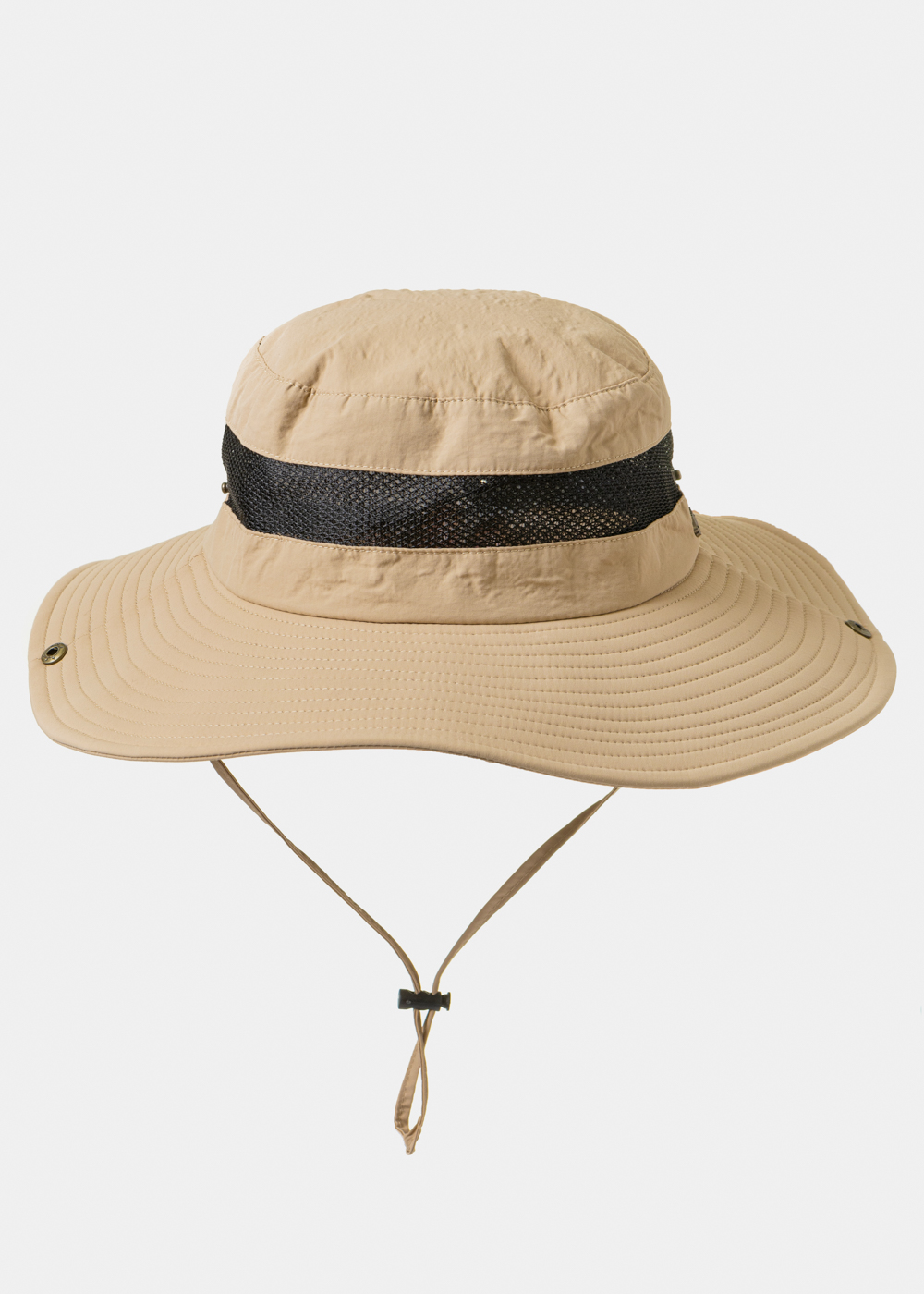 Beige Active Bucket Hat w/ See-through Detail Beige Active Bucket Hat w/ See-through Detail - Image 1