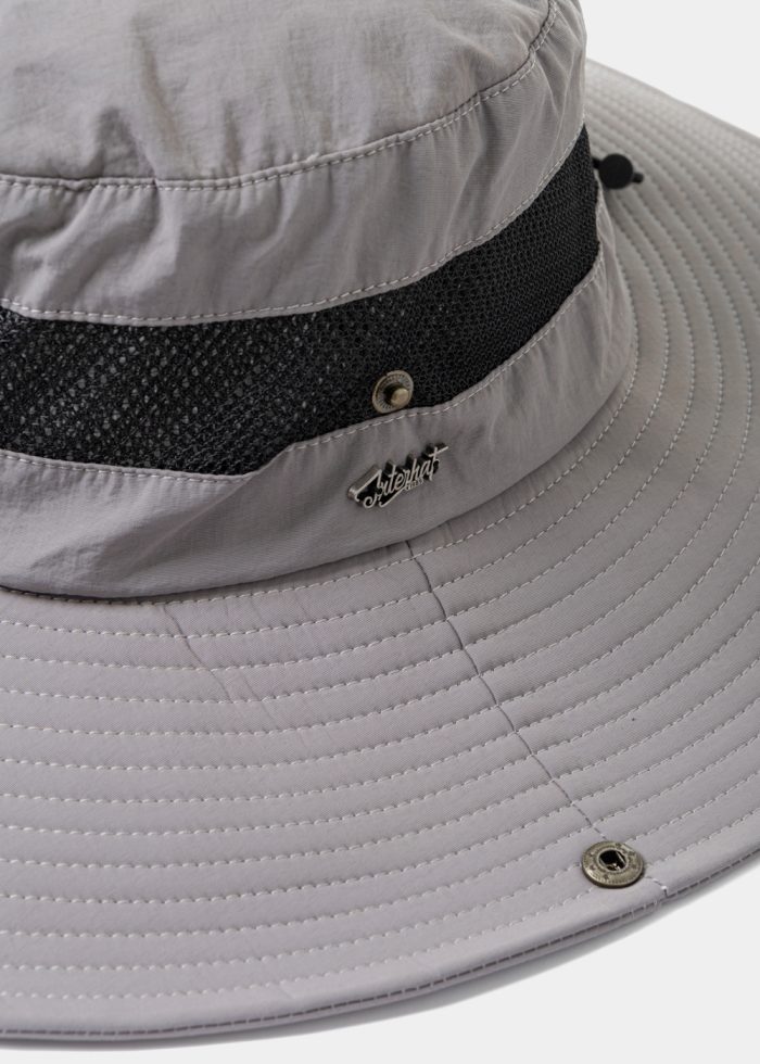 Grey Active Bucket Hat w/ See-through Detail - Image 3