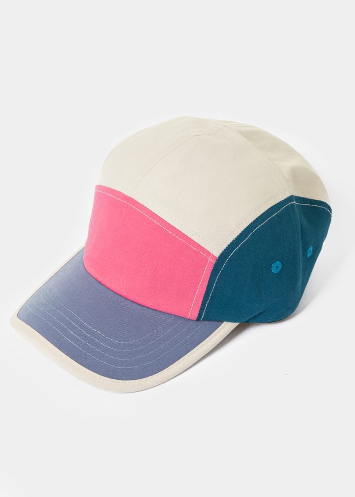 Multicolor Cotton Camper Cap - Pink - Image 2