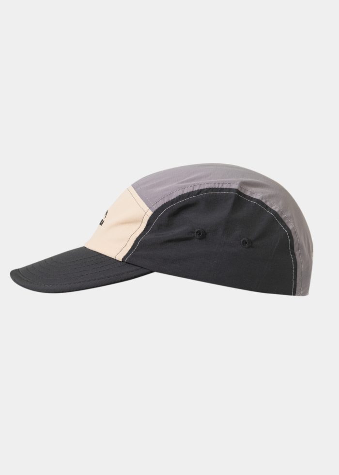 Tricolor Camper Cap in Black, Ecru & Grey - Image 2