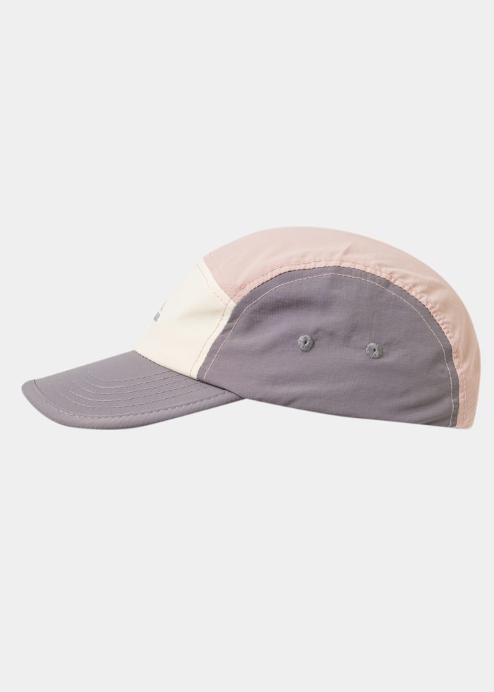 Tricolor Camper Cap in Grey, Ecru & Pink - Image 2