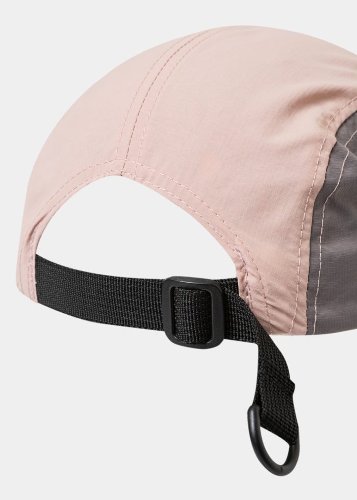 Tricolor Camper Cap in Grey, Ecru & Pink - Image 3