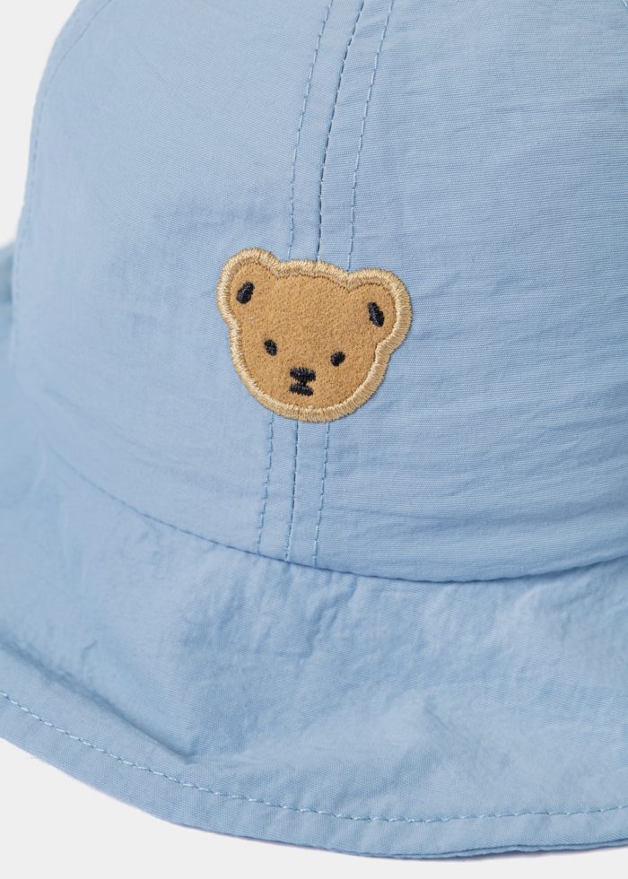 Light Blue Kids Bucket Hat w/ Teddy Bear - Image 3