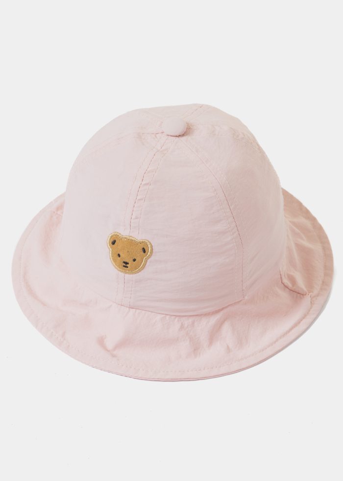 Pink Kids Bucket Hat w/ Teddy Bear - Image 2