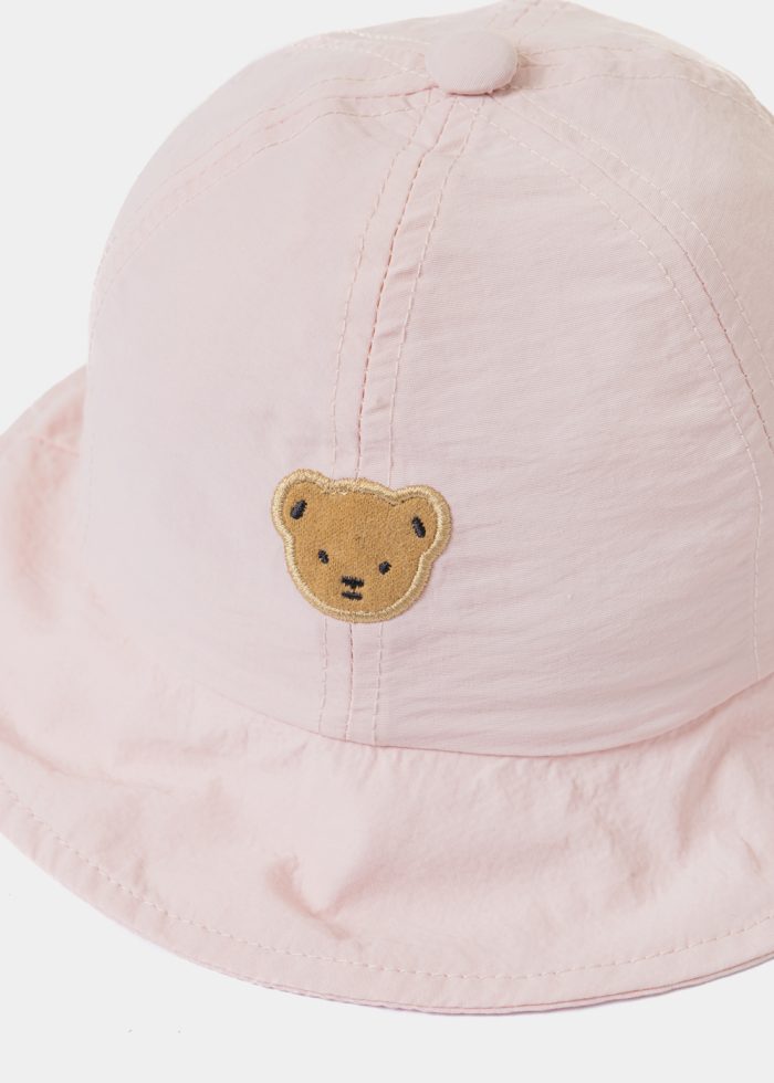 Pink Kids Bucket Hat w/ Teddy Bear - Image 3