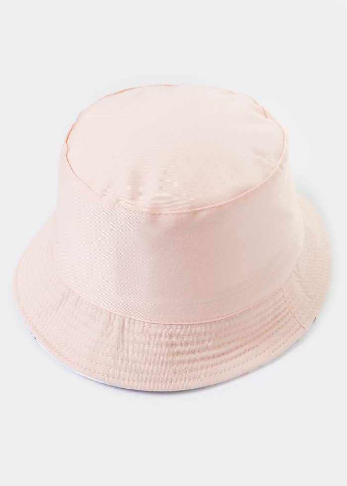 Kids Double-Faced Bucket Hat Unicorns Pattern & Baby Pink - Image 2