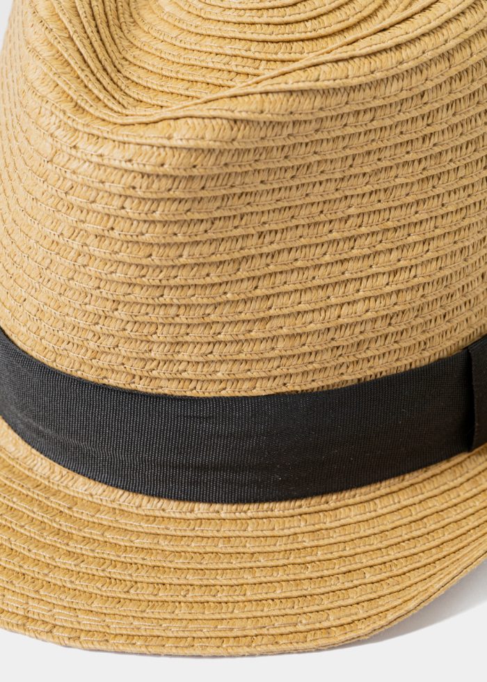 Brown Kids Straw Fedora Hat - Image 3