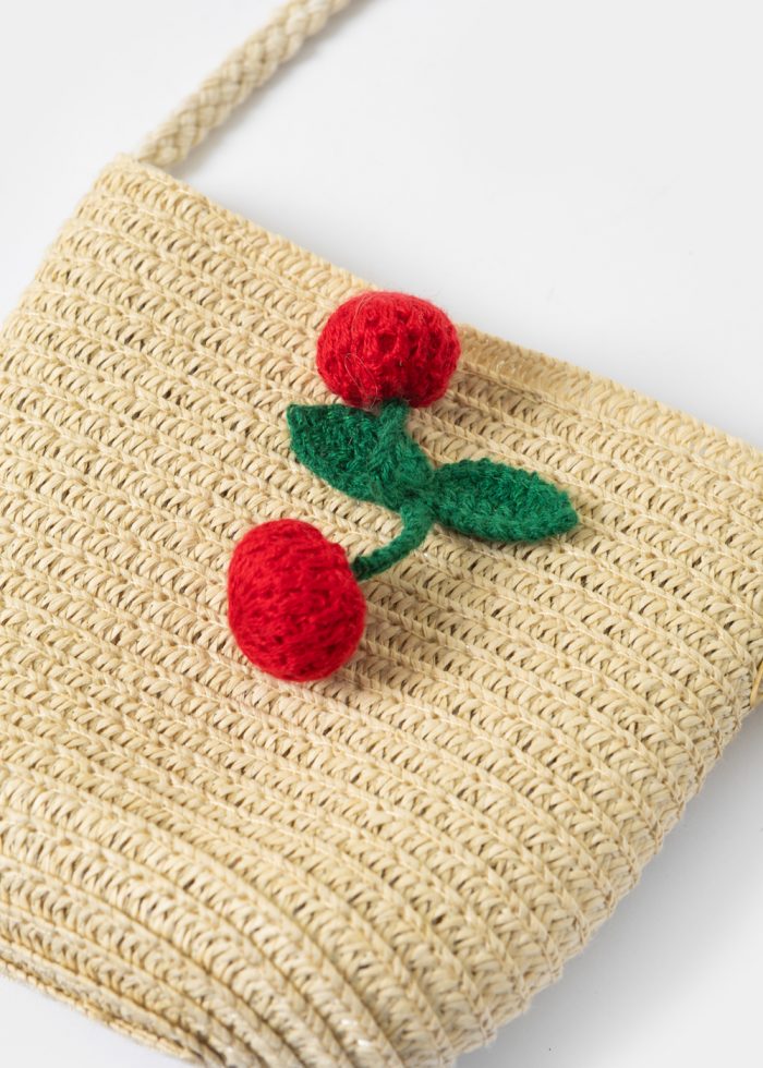 Beige Kids Bag w/ Cherries - Image 2