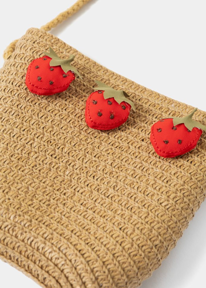 Brown Kids Bag w/ Strawberries - Image 2