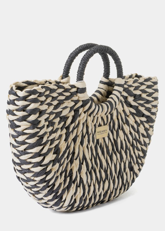 Black & Ecru Knitted Bag - Image 2