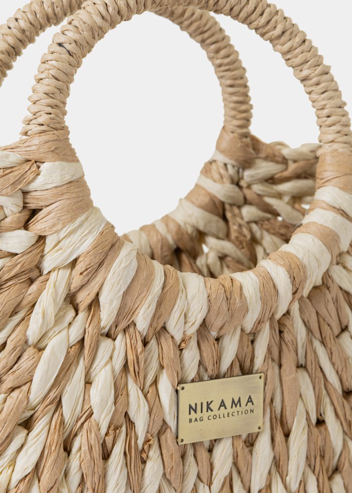 Beige & Ecru Knitted Bag - Image 4