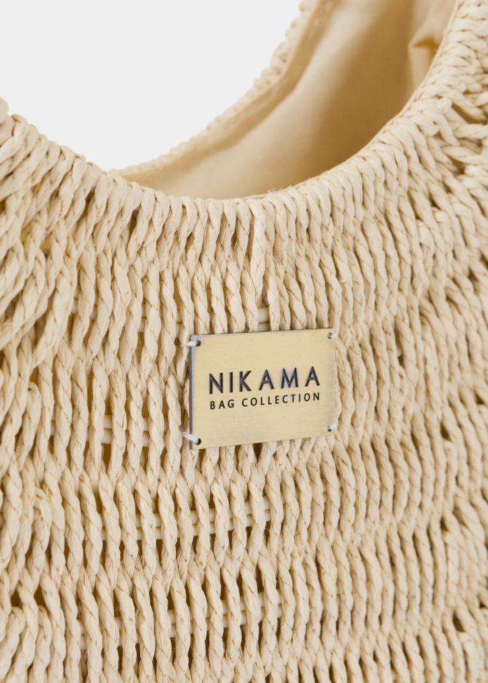 Oval Knitted Bag w/ Black Leatherette Handle - Image 5