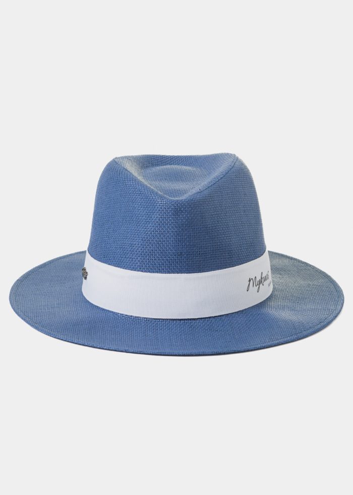 Navy Blue "Mykonos" Panama Style Hat - Image 2
