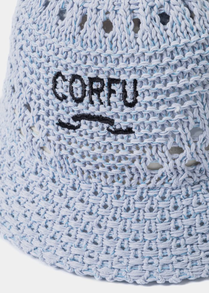 Light Blue "Corfu" Knitted Bucket Hat - Image 3